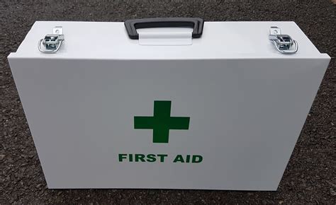 large metal first aid box|first aid box refill supplies.